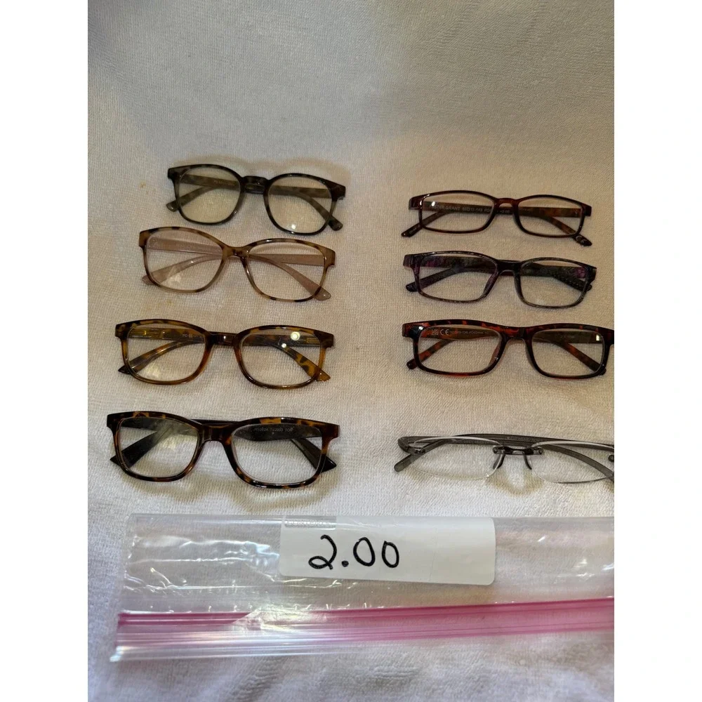 Foster Grant & Other Reading Glasses‎ Women Mixed Lot 8 Pairs Tortoise +2.00